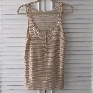 J.Crew Sequin Striped Button Down Tank